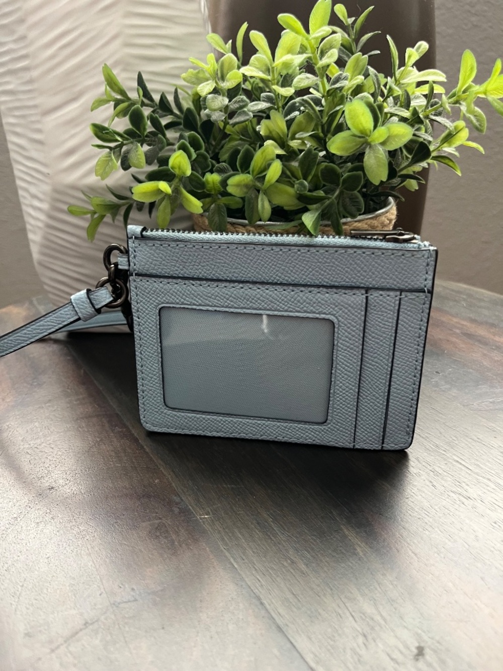 Coach Blue Mini ID Case Wristlet - Picture 10 of 10